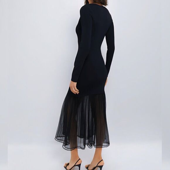 NWT Tuckernuck - M Hyacinth House Black Knit Gwendolyn Maxi Dress - Picture 5 of 9